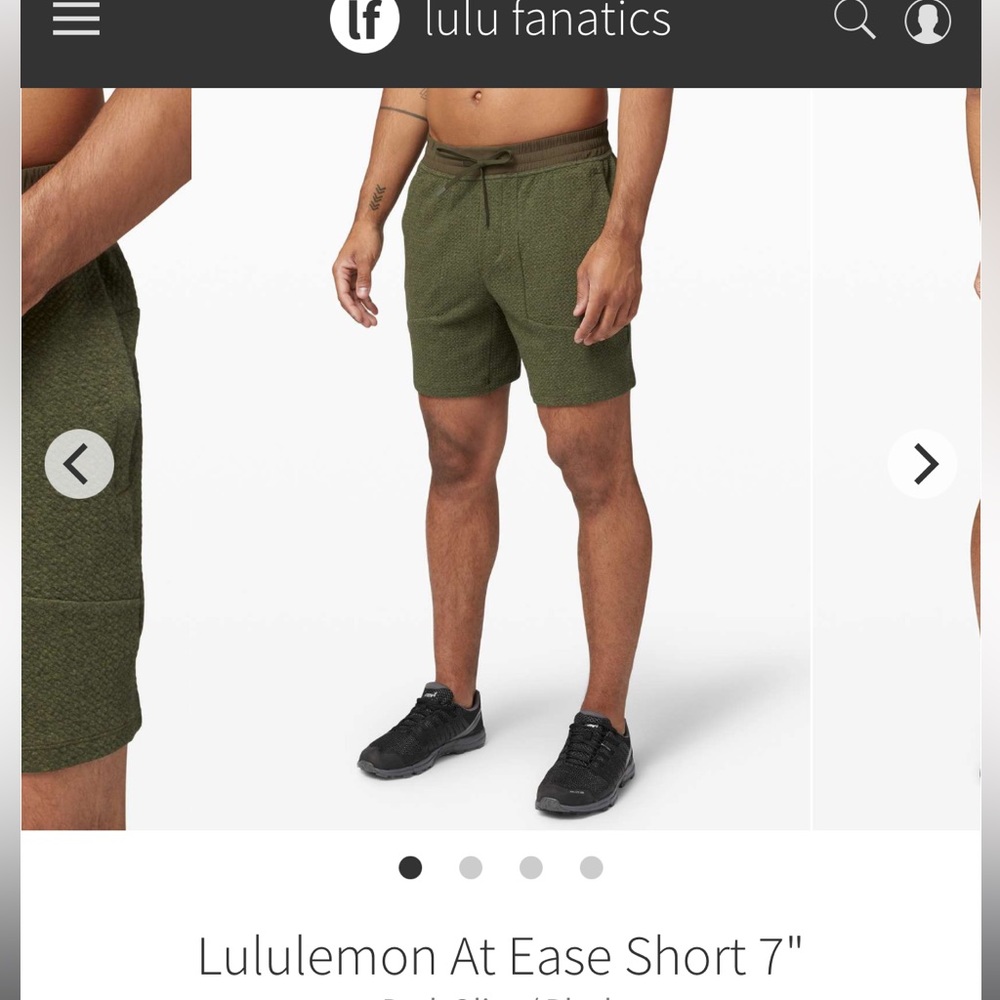 Lululemon At Ease Shorts XL Green